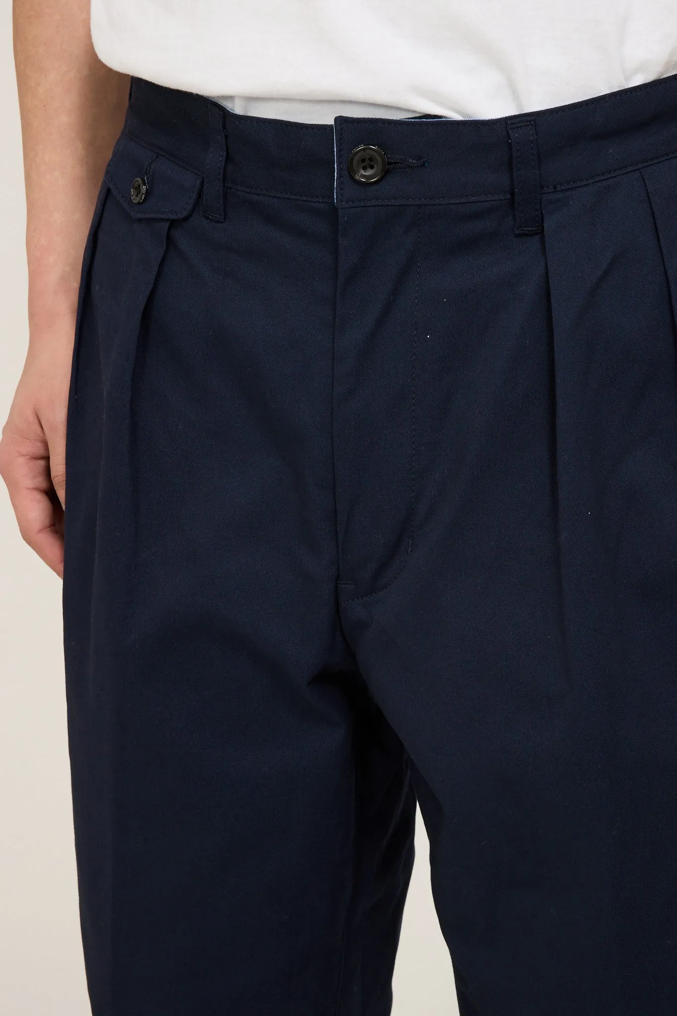 2 Pleats Twill Pant Navy