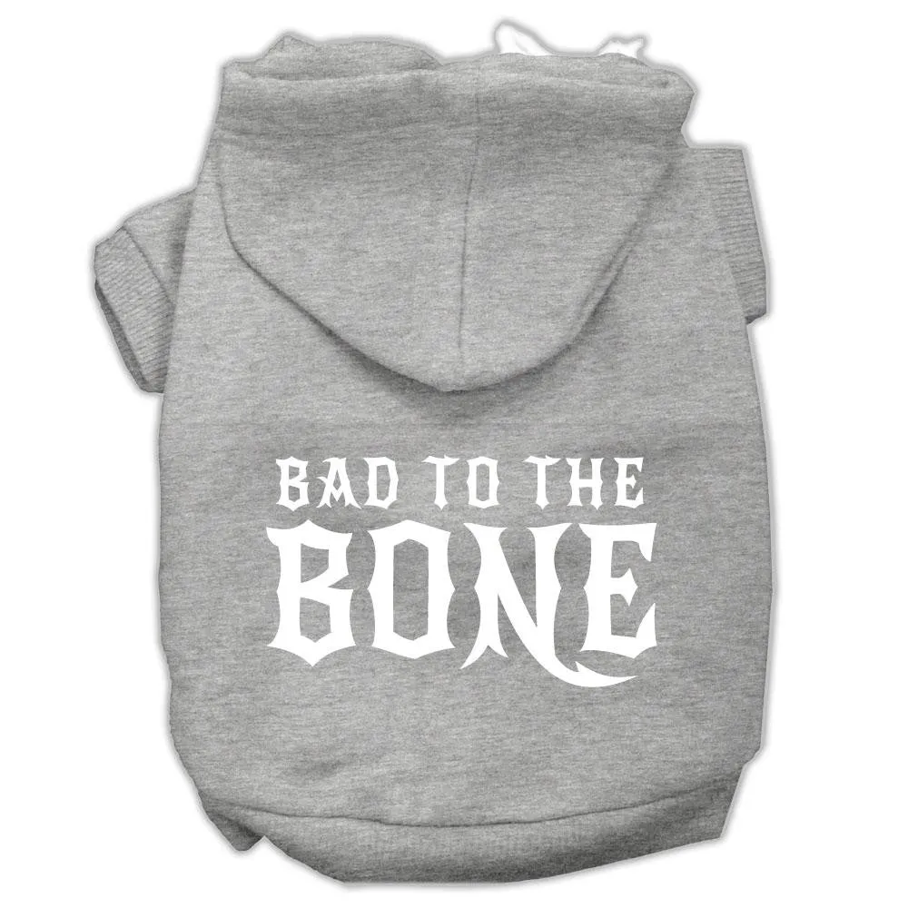 Bad To The Bone Dog Pet Hoodies Grey Size Med (12)