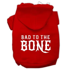 Bad to the Bone Dog Pet Hoodies Red Size Sm (10)