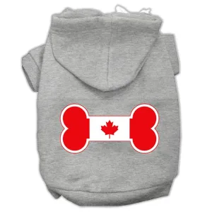 Bone Shaped Canadian Flag Screen Print Pet Hoodies Grey Xl (16)