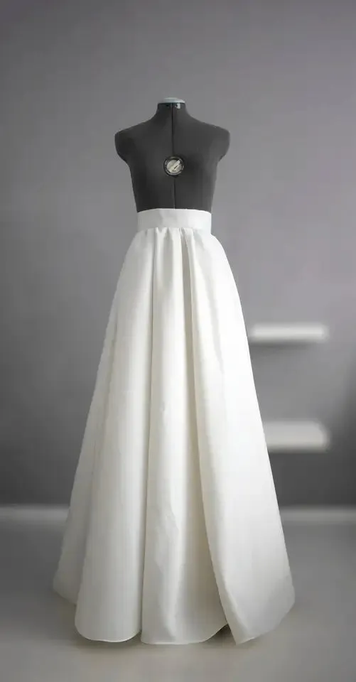 Custom Satin Full A Line Wedding Skirt Separate All Sizes/Colors