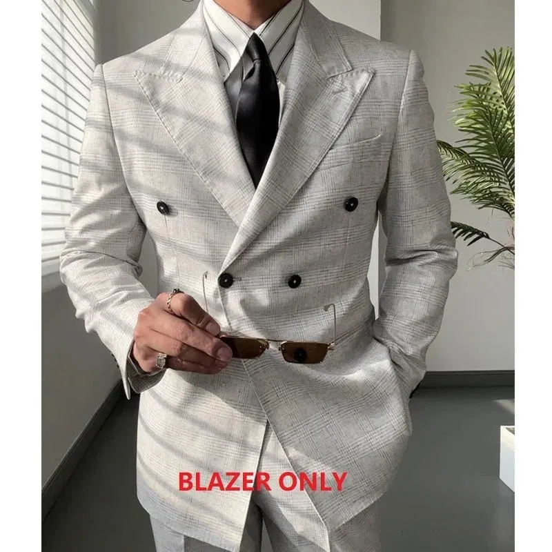 Double Breasted Suit 2 Pieces High Quality for Men