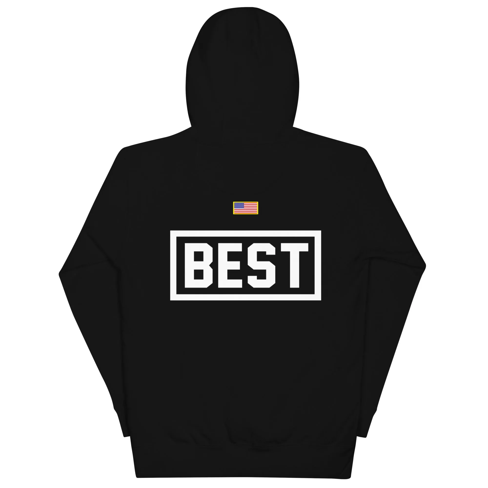 Embroidered LETTERMAN B HOME OF THE BEST Black HOODIE