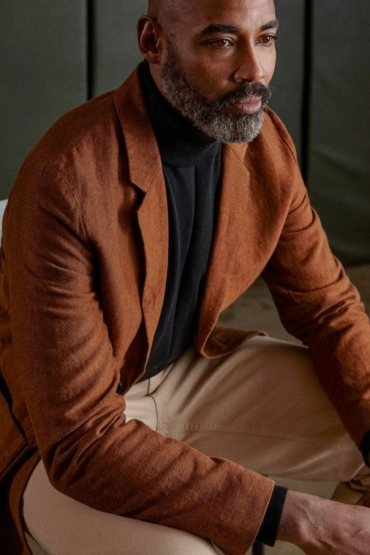 ENVER blazer winter linen cognac