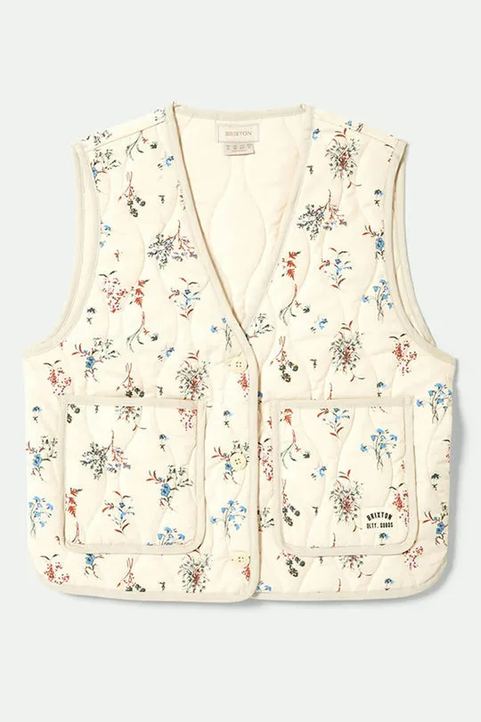 Field Floral Quilted Vest - Whitecap