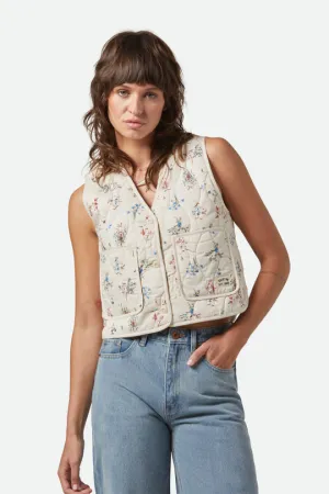 Field Floral Quilted Vest - Whitecap