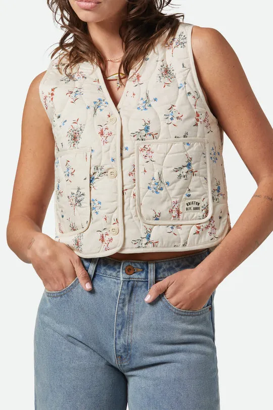 Field Floral Quilted Vest - Whitecap