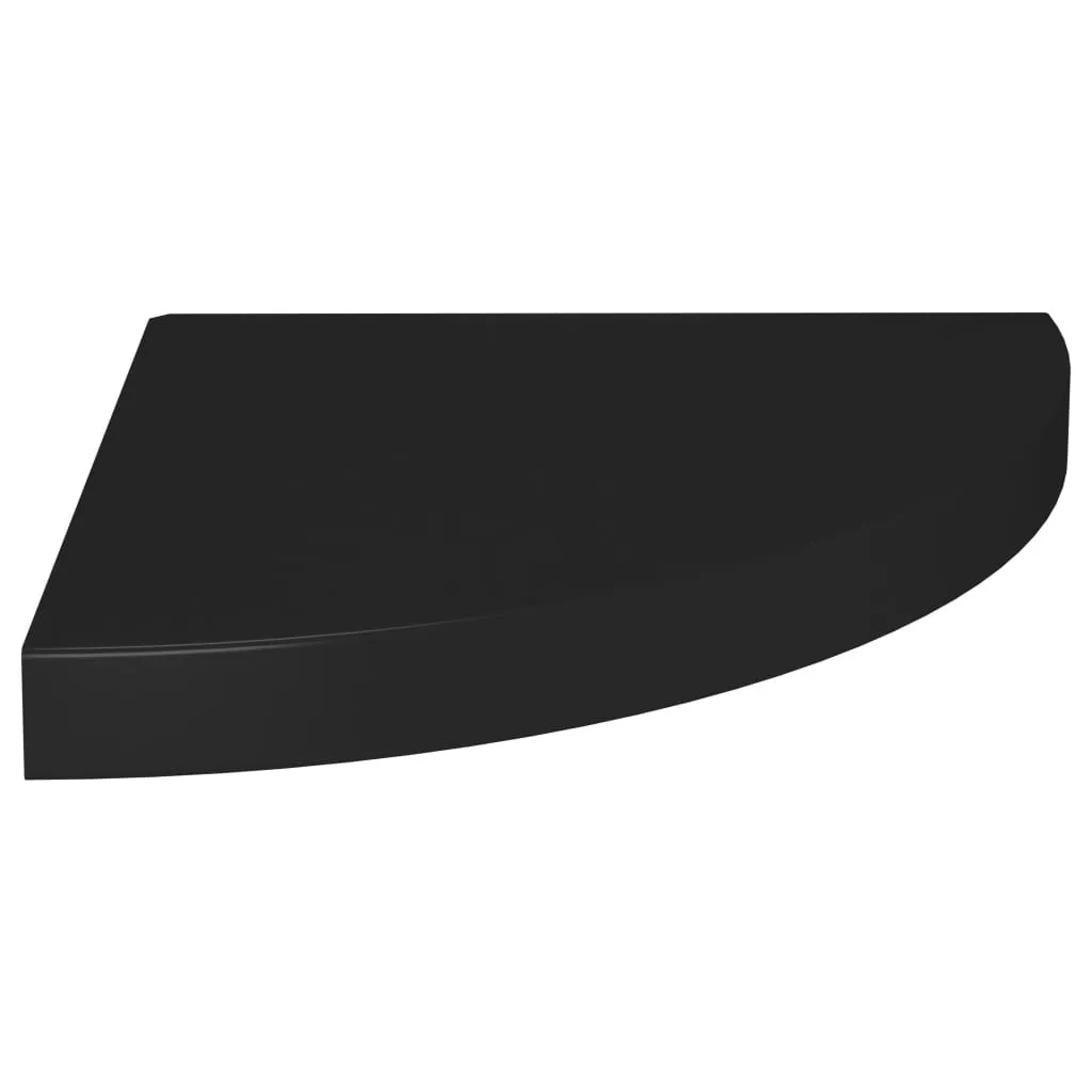 Floating Corner Shelf Black 35x35x3.8 cm MDF