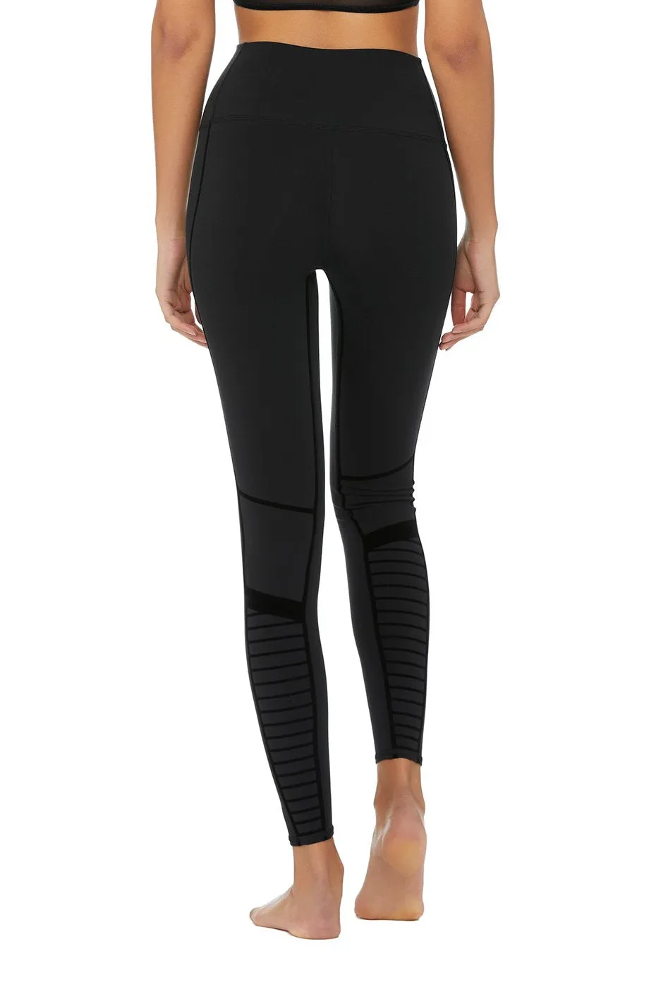 Flocked High-Waist Moto Legging