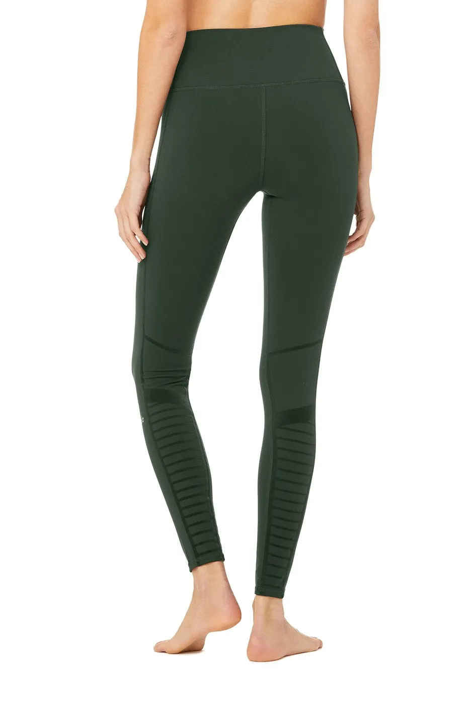 Flocked High-Waist Moto Legging