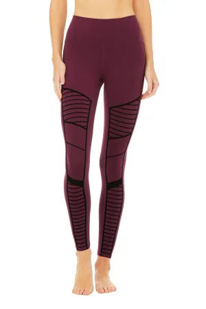 Flocked High-Waist Moto Legging