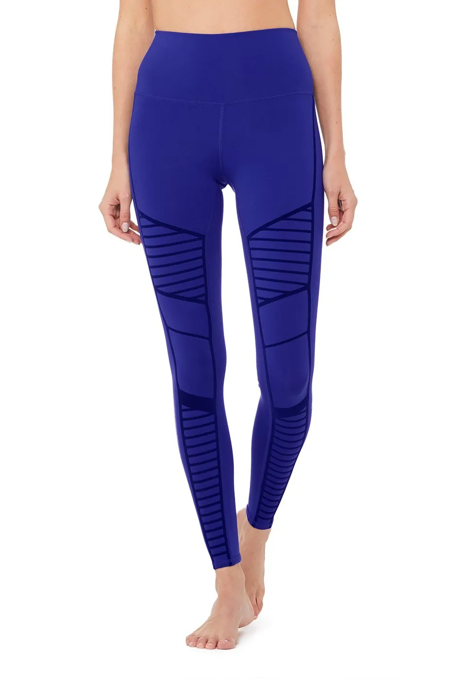Flocked High-Waist Moto Legging