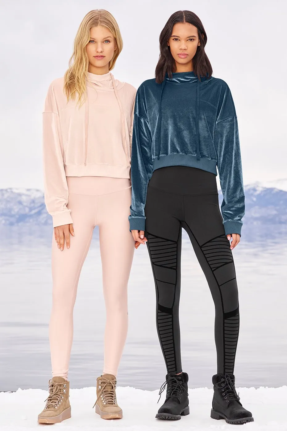 Flocked High-Waist Moto Legging