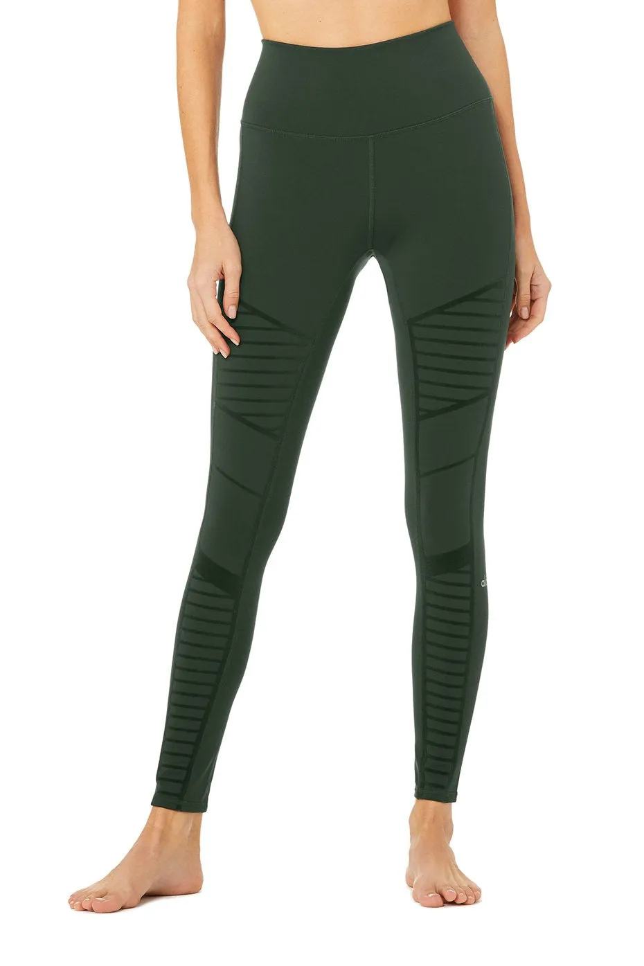 Flocked High-Waist Moto Legging