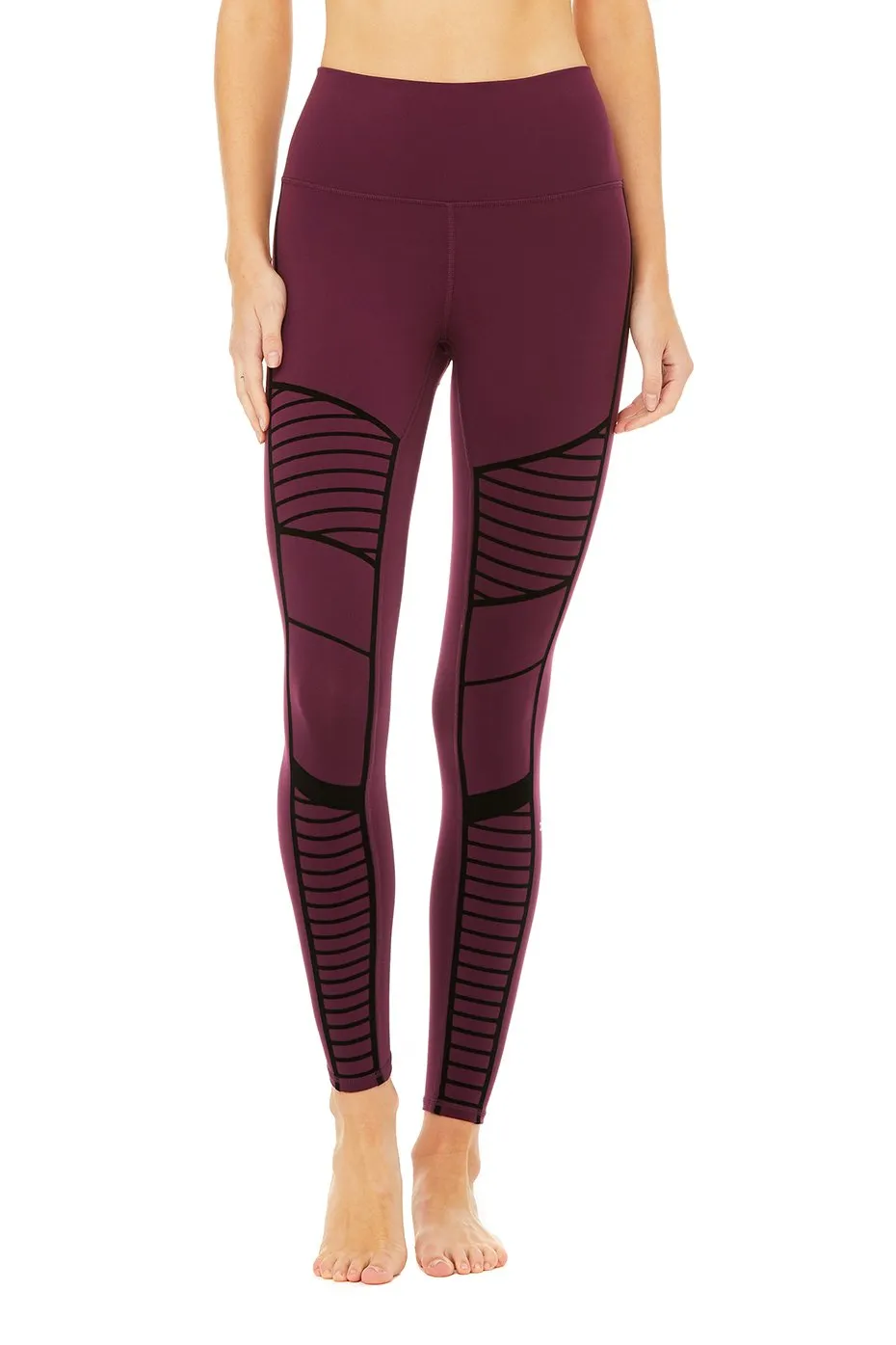 Flocked High-Waist Moto Legging