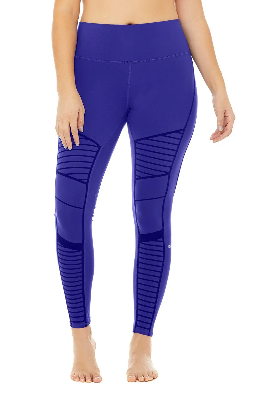 Flocked High-Waist Moto Legging