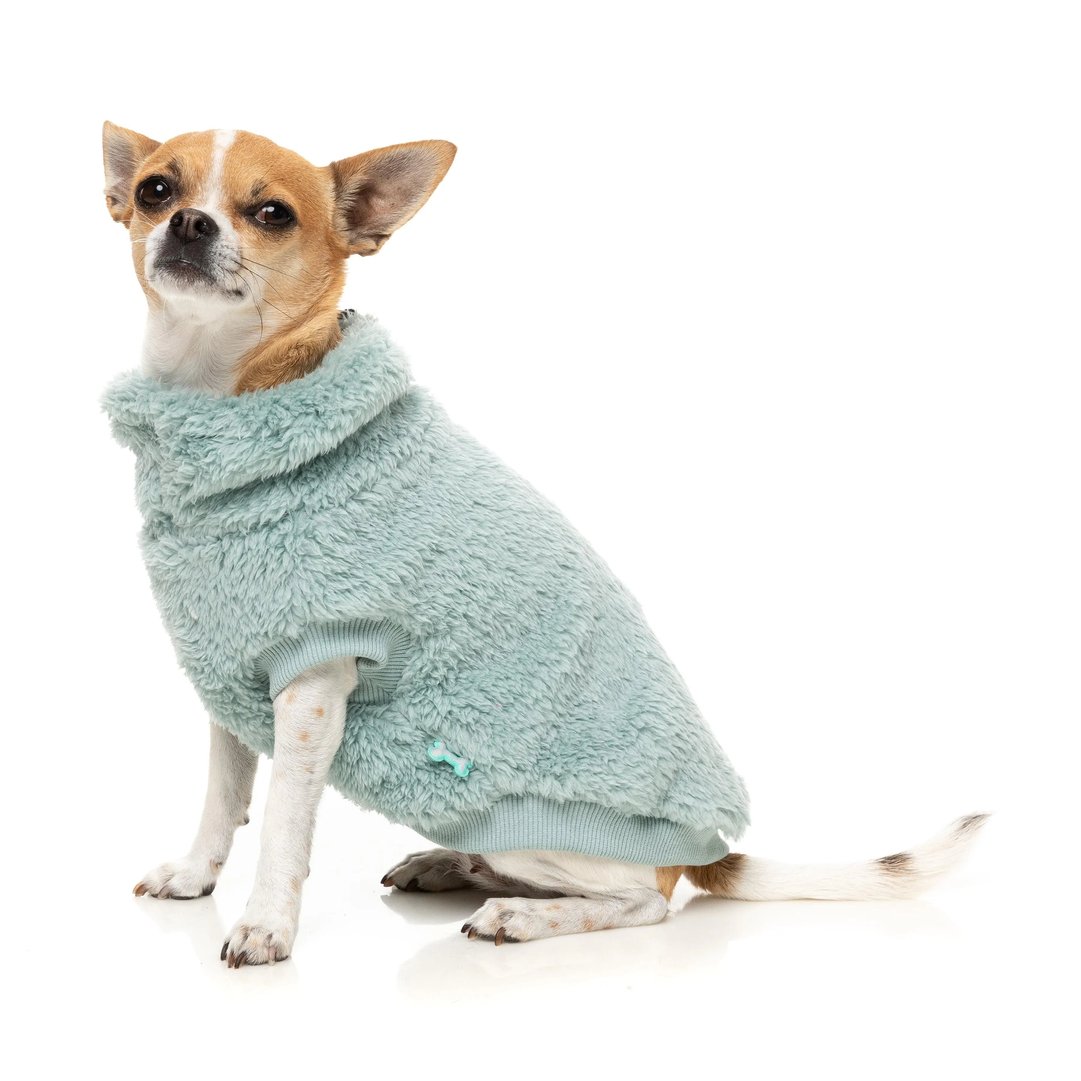 FuzzYard Dog Apparel Turtle Teddy 25 Sweater Arctic Blue Size 6