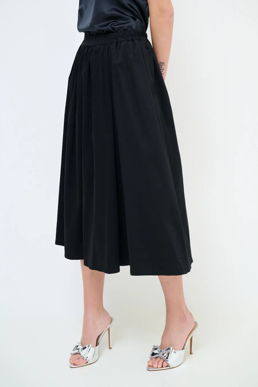 Gathered high-waist midi skirt wholesale
