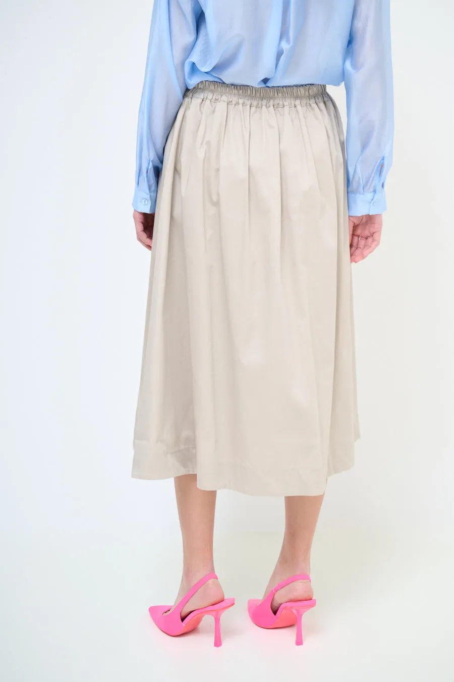 Gathered high-waist midi skirt wholesale