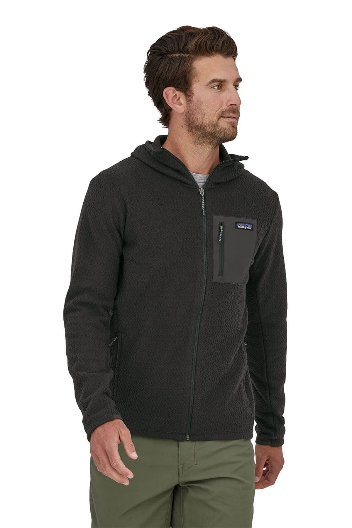Patagonia Mens R1 Air Full-Zip Custom Hoodies, Black