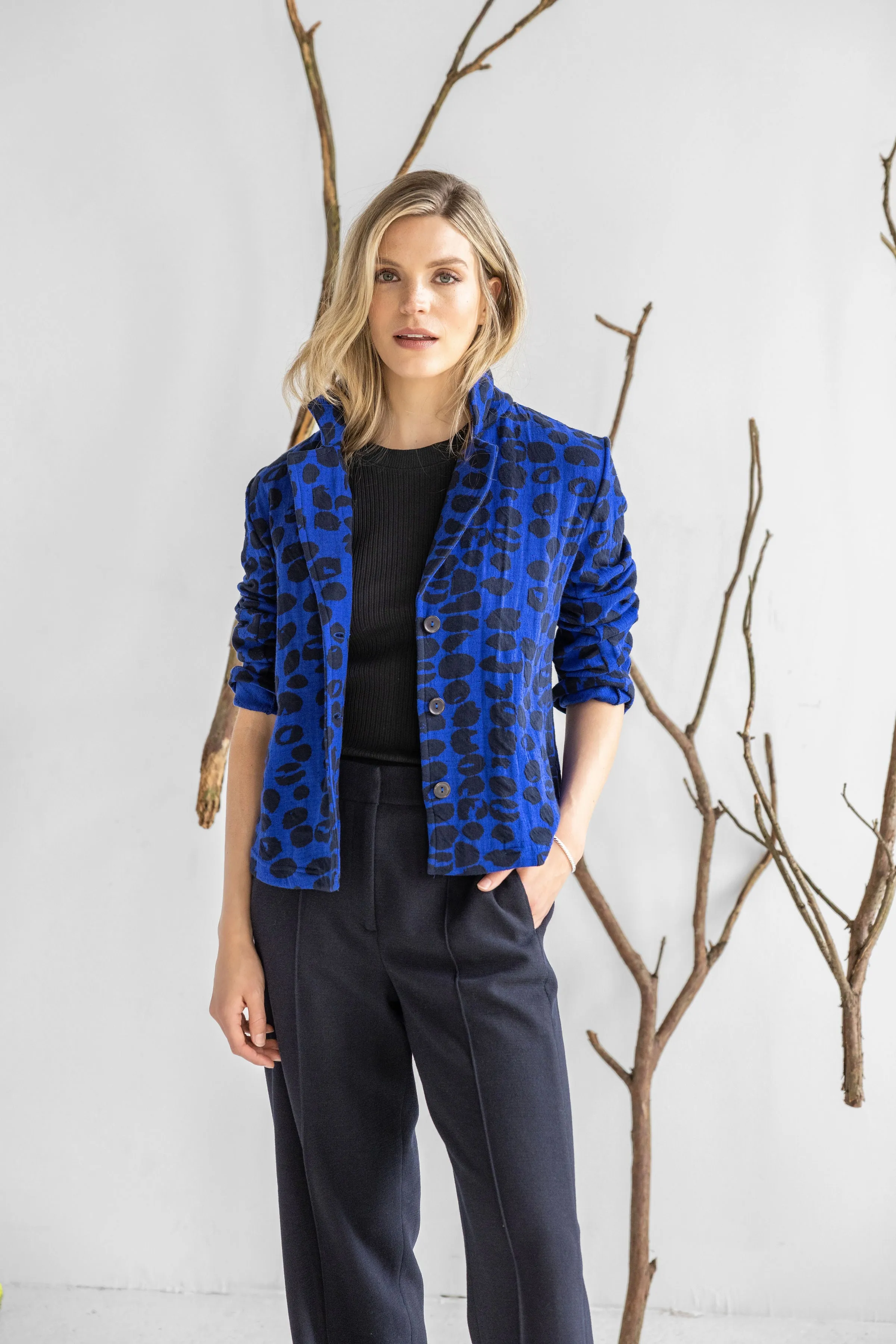 Pebble Weave Button Jacket