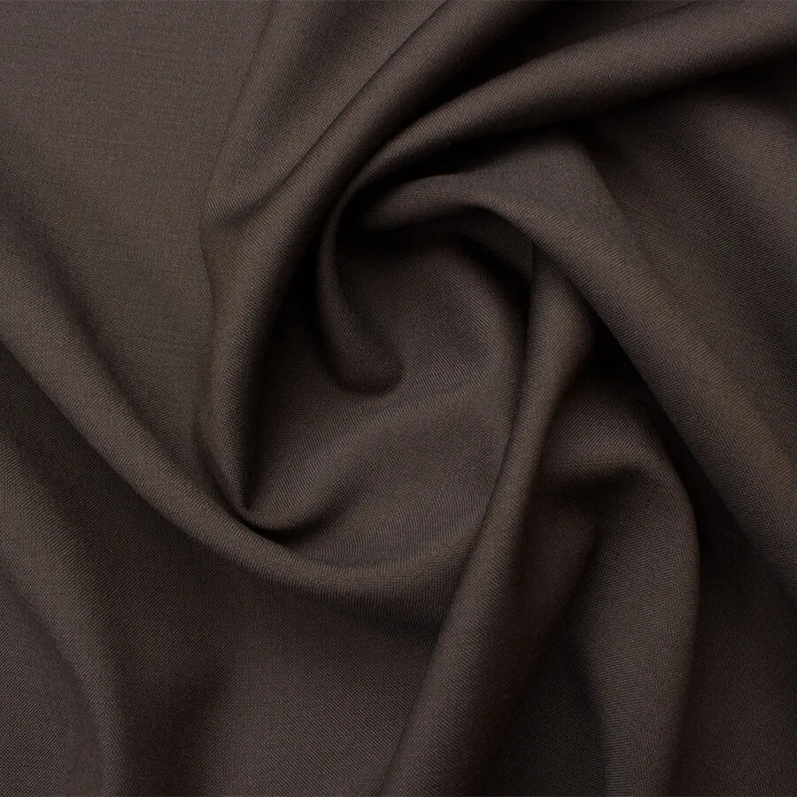Rich Brown Pure Merino Wool Suiting