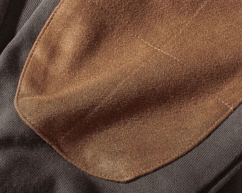 Solid Color Kangaroo Pocket Warm Round Neck Sweatshirt - SF1243