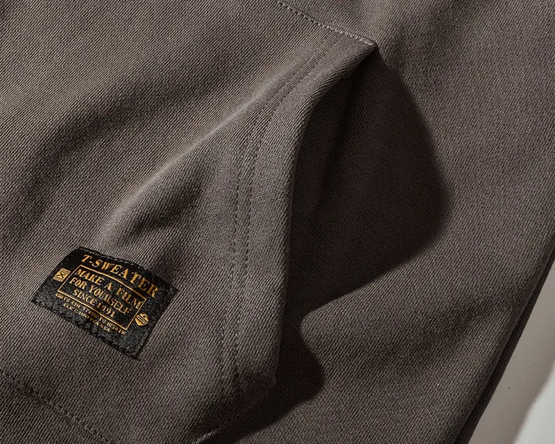 Solid Color Kangaroo Pocket Warm Round Neck Sweatshirt - SF1243
