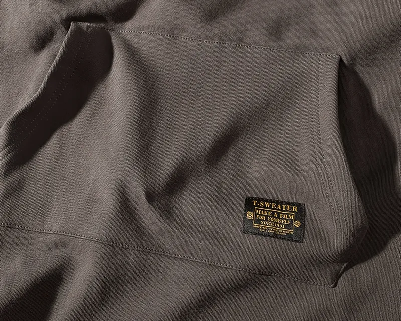 Solid Color Kangaroo Pocket Warm Round Neck Sweatshirt - SF1243