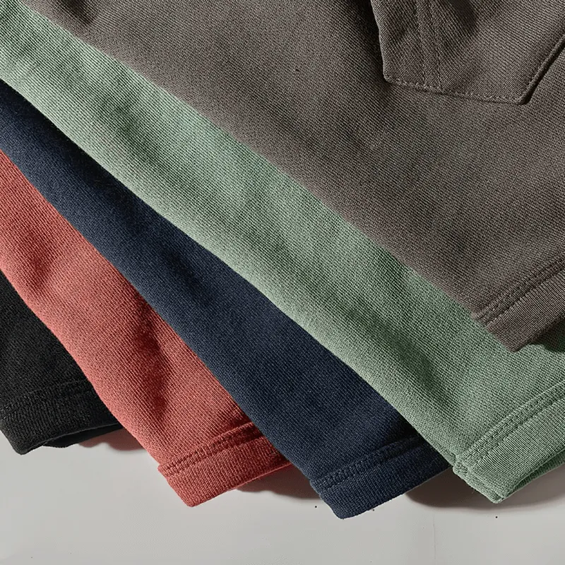Solid Color Kangaroo Pocket Warm Round Neck Sweatshirt - SF1243
