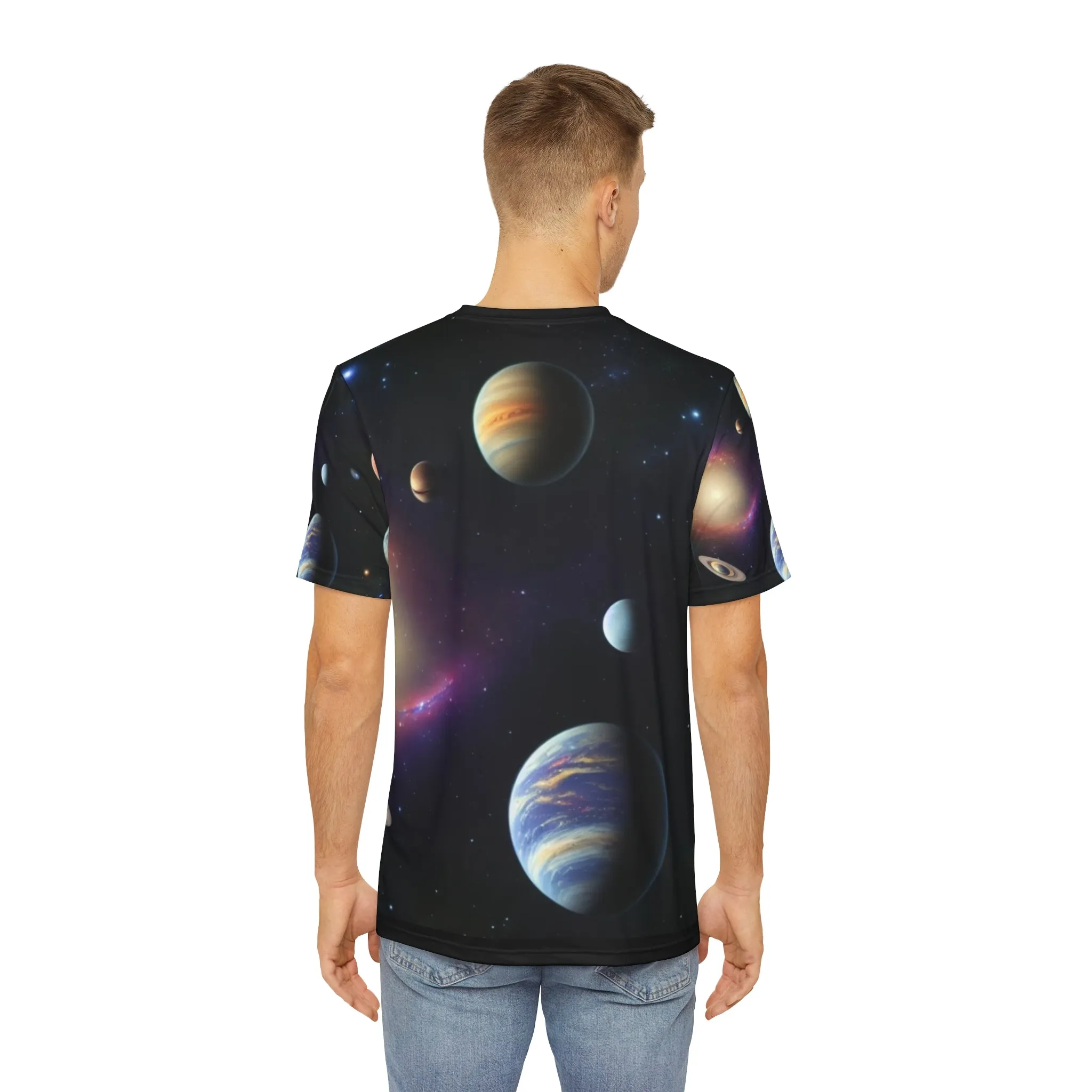Space Out Polyester T-Shirt with Stellar Design