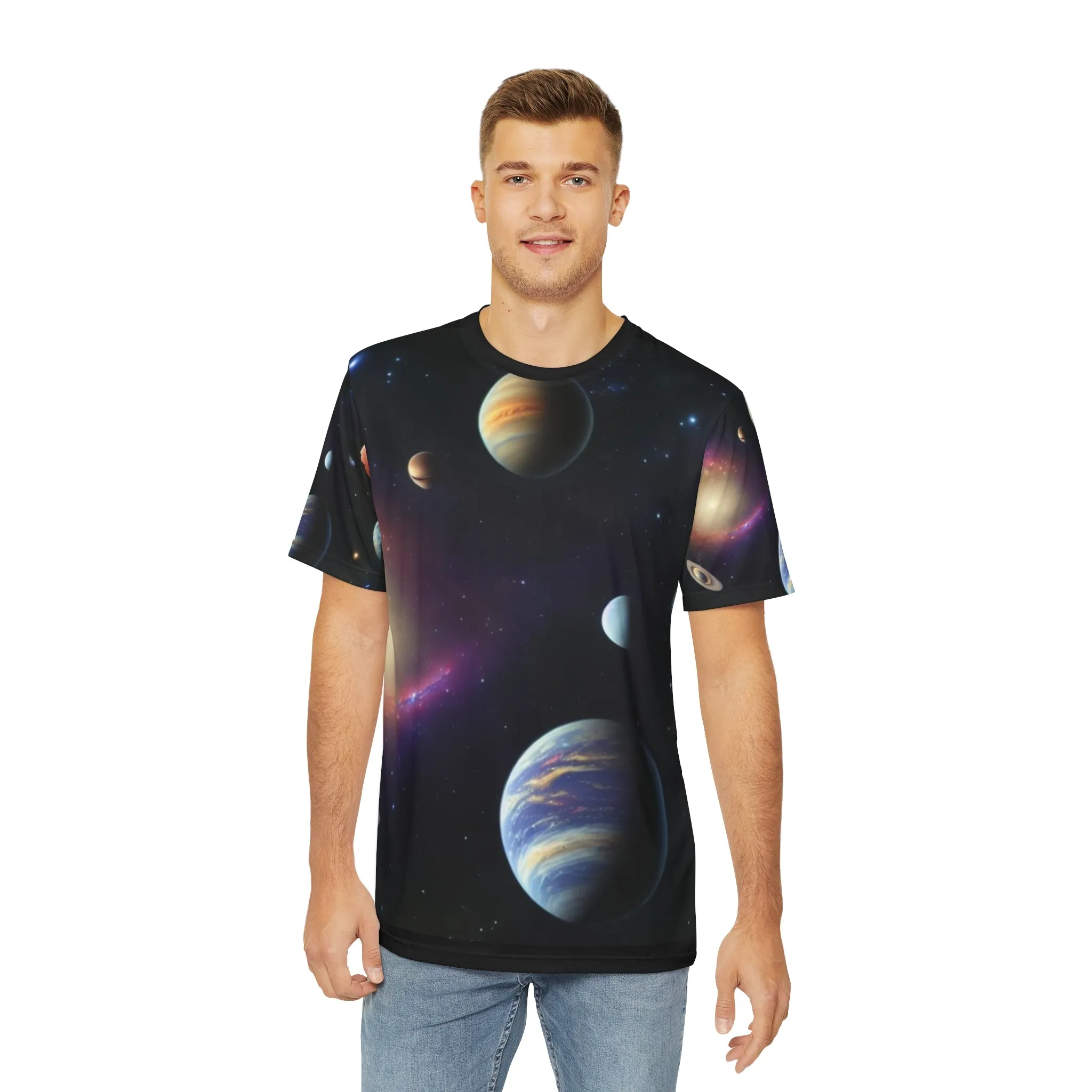 Space Out Polyester T-Shirt with Stellar Design