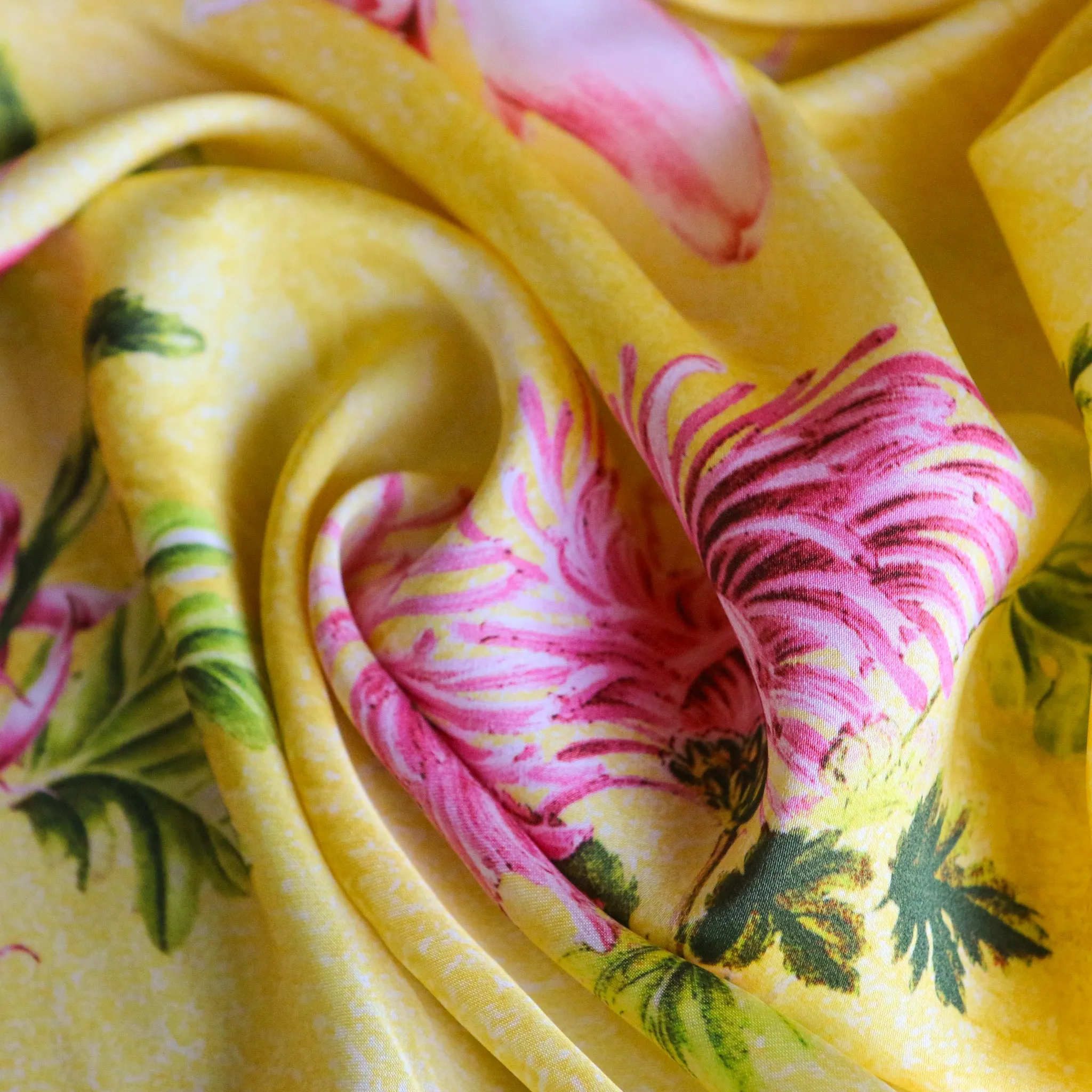 Springtime Waratah Viscose Satin
