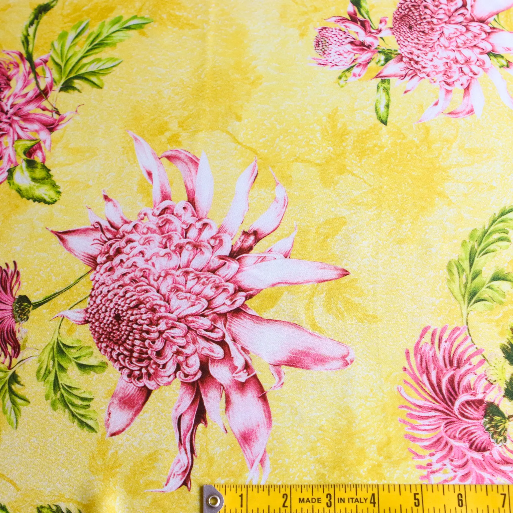 Springtime Waratah Viscose Satin