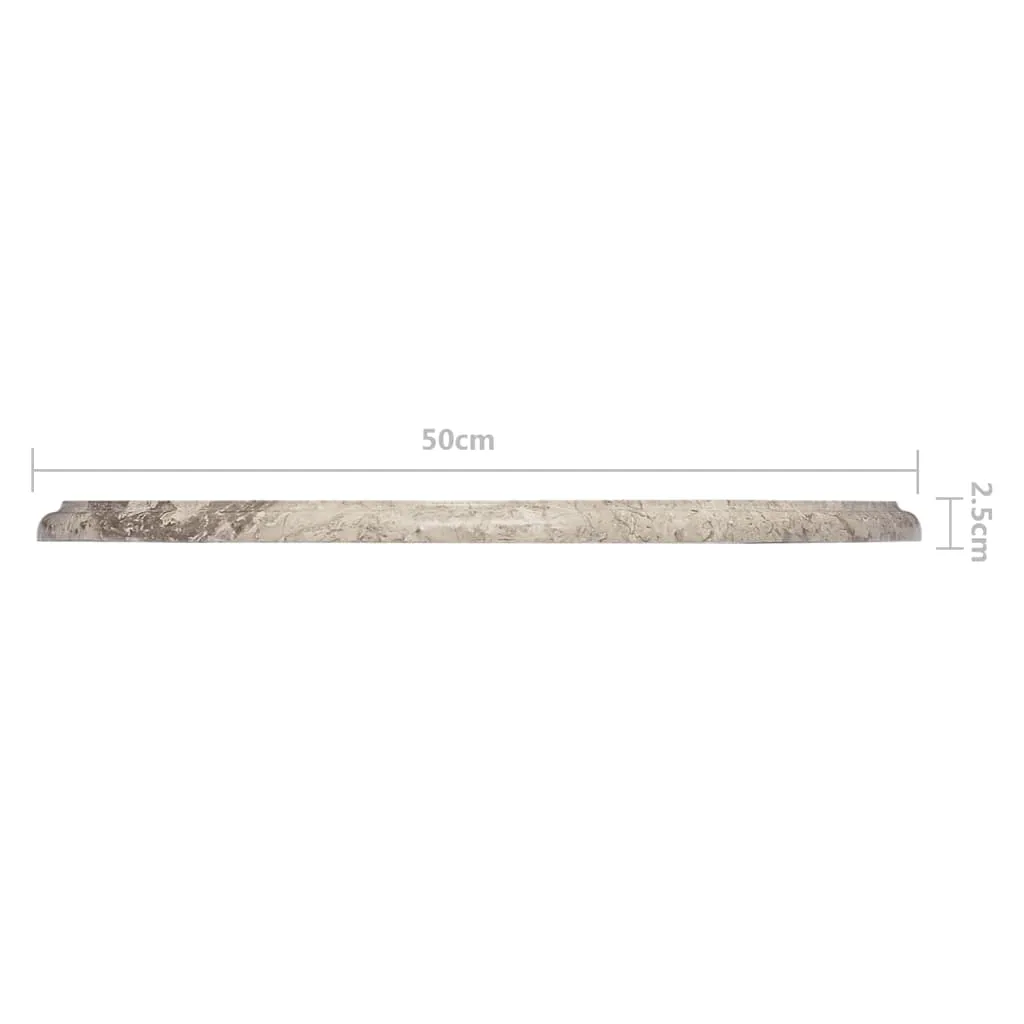 Table Top Grey Ø50x2.5 cm Marble
