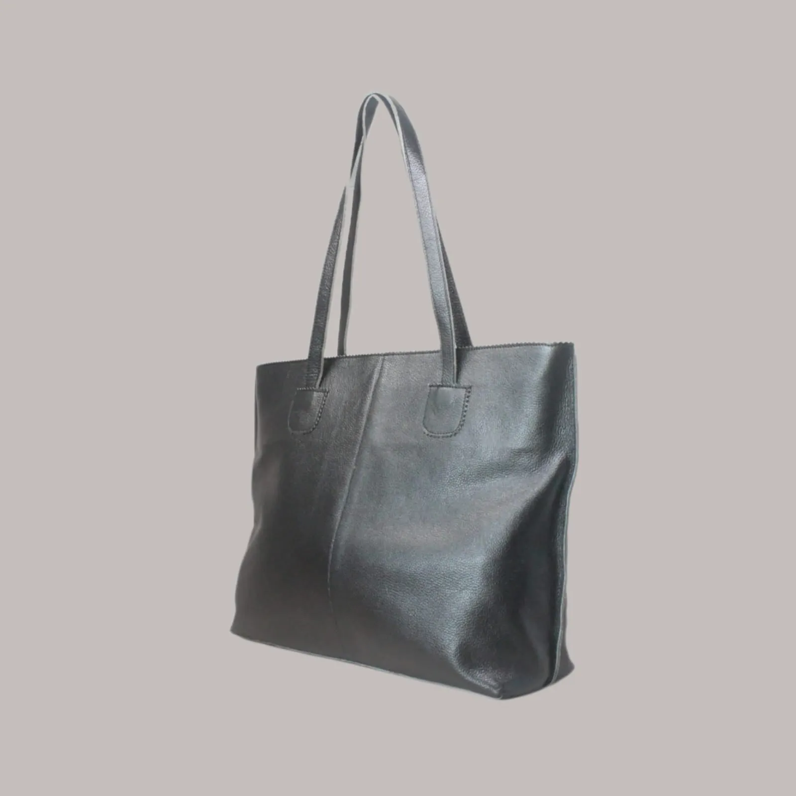 Taha Genuine Leather Black Women's Tote Bag