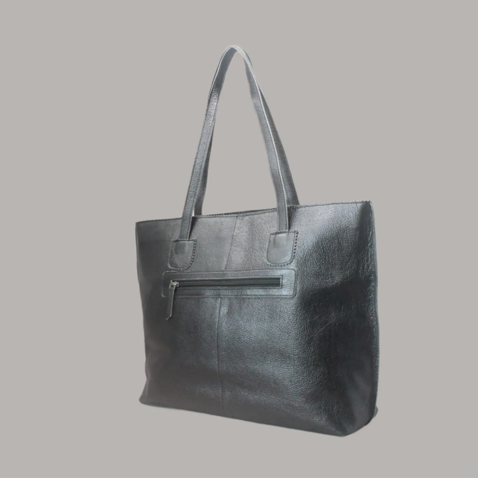 Taha Genuine Leather Black Women's Tote Bag