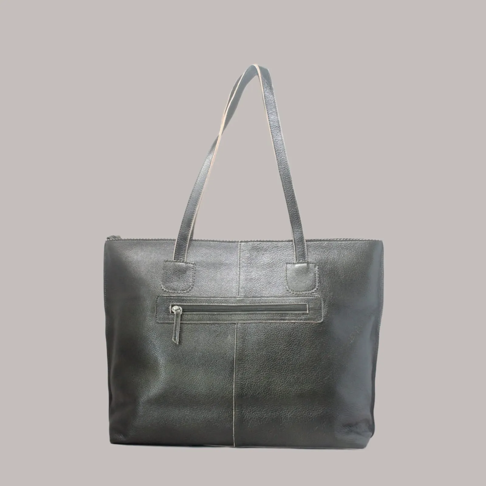 Taha Genuine Leather Black Women's Tote Bag