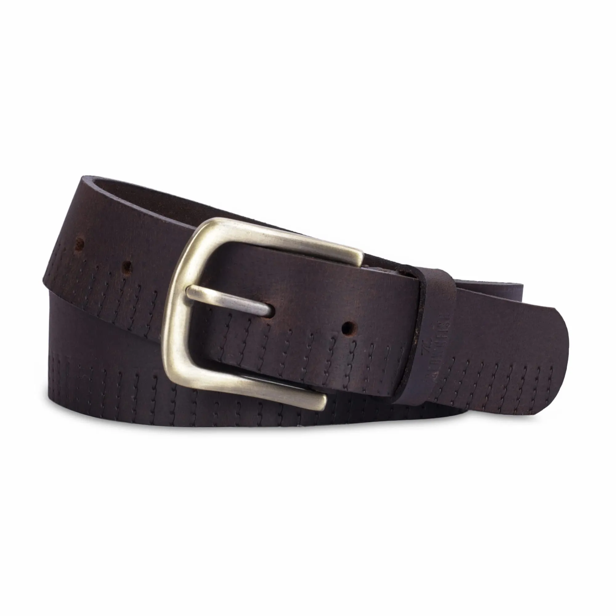 THE CLOWNFISH Men's Genuine Leather Belt with Design -Chocolate Brown (Size - 36 inches)
