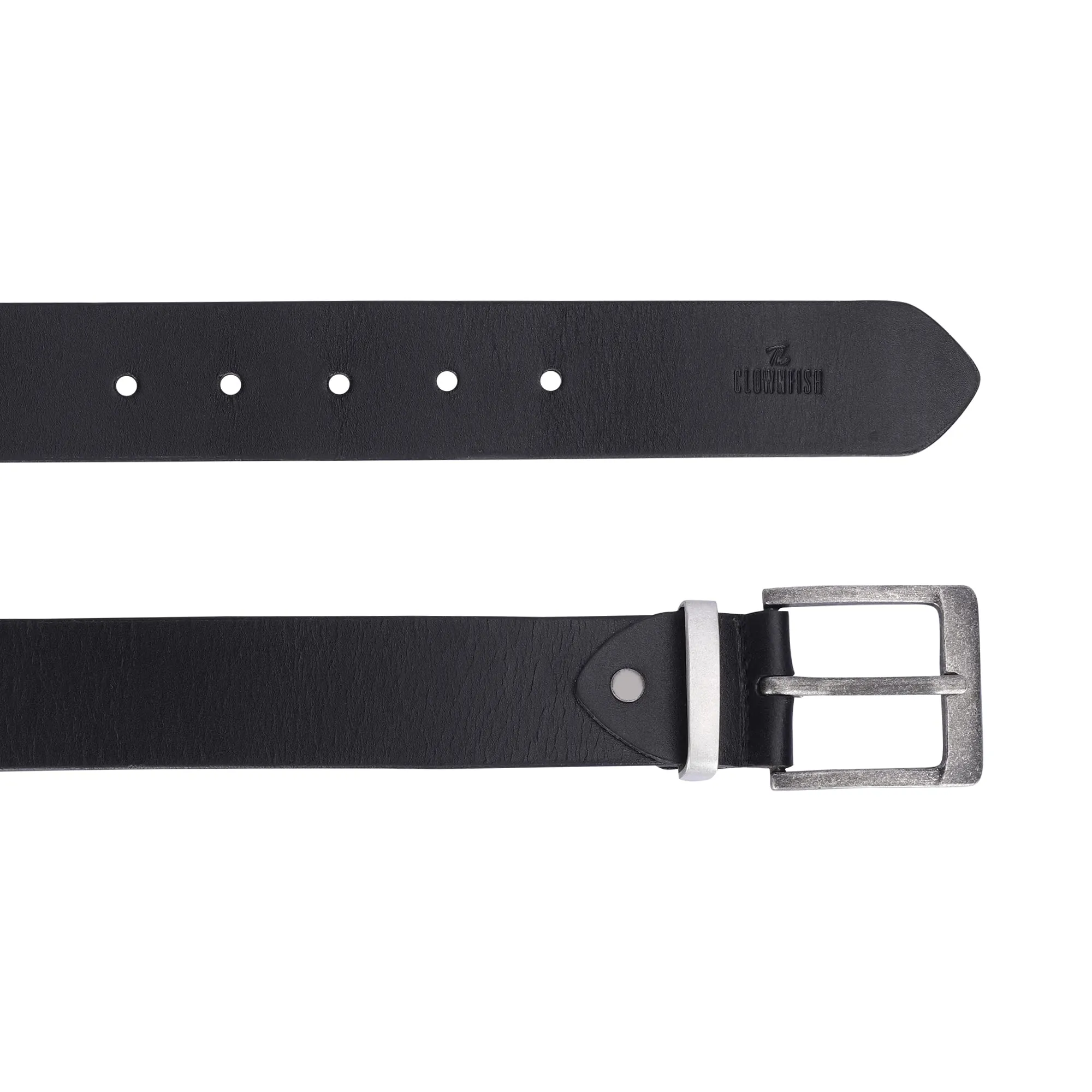 THE CLOWNFISH Men's Genuine Leather Belts - Black (Size-36 inches)