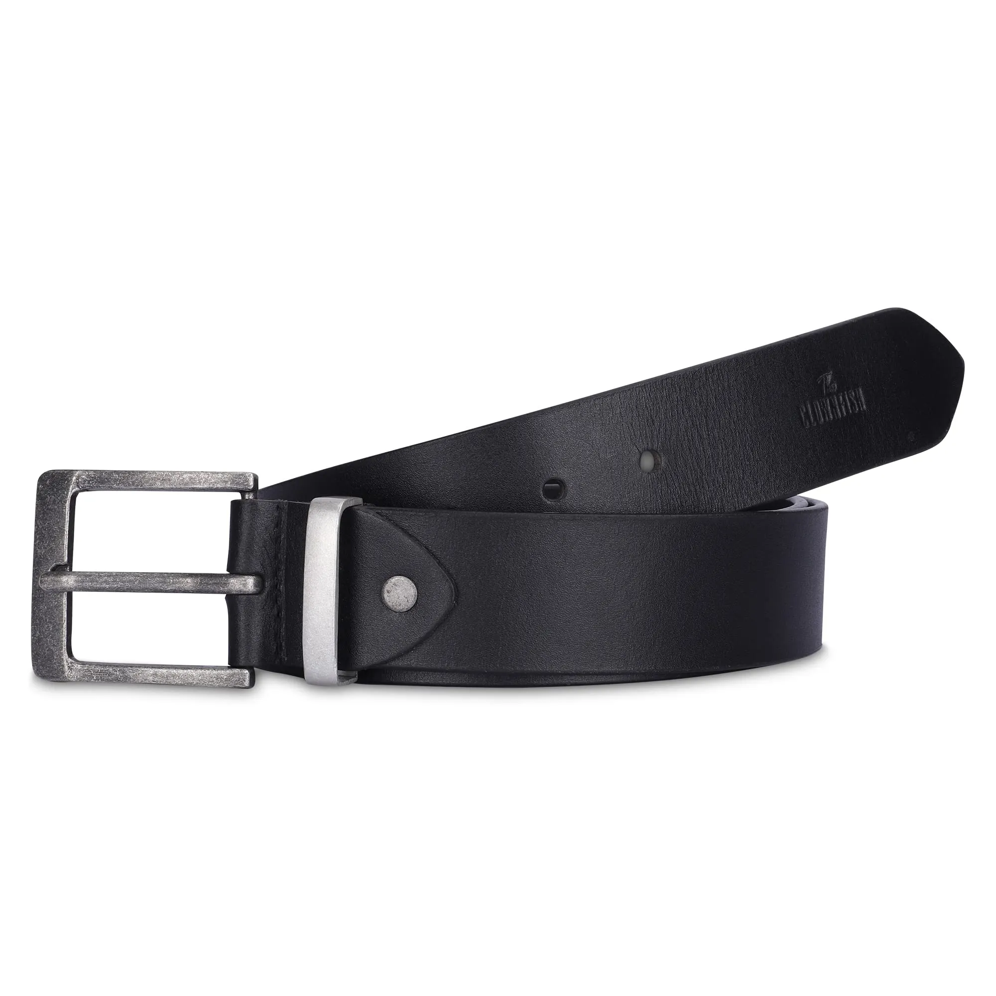 THE CLOWNFISH Men's Genuine Leather Belts - Black (Size-36 inches)