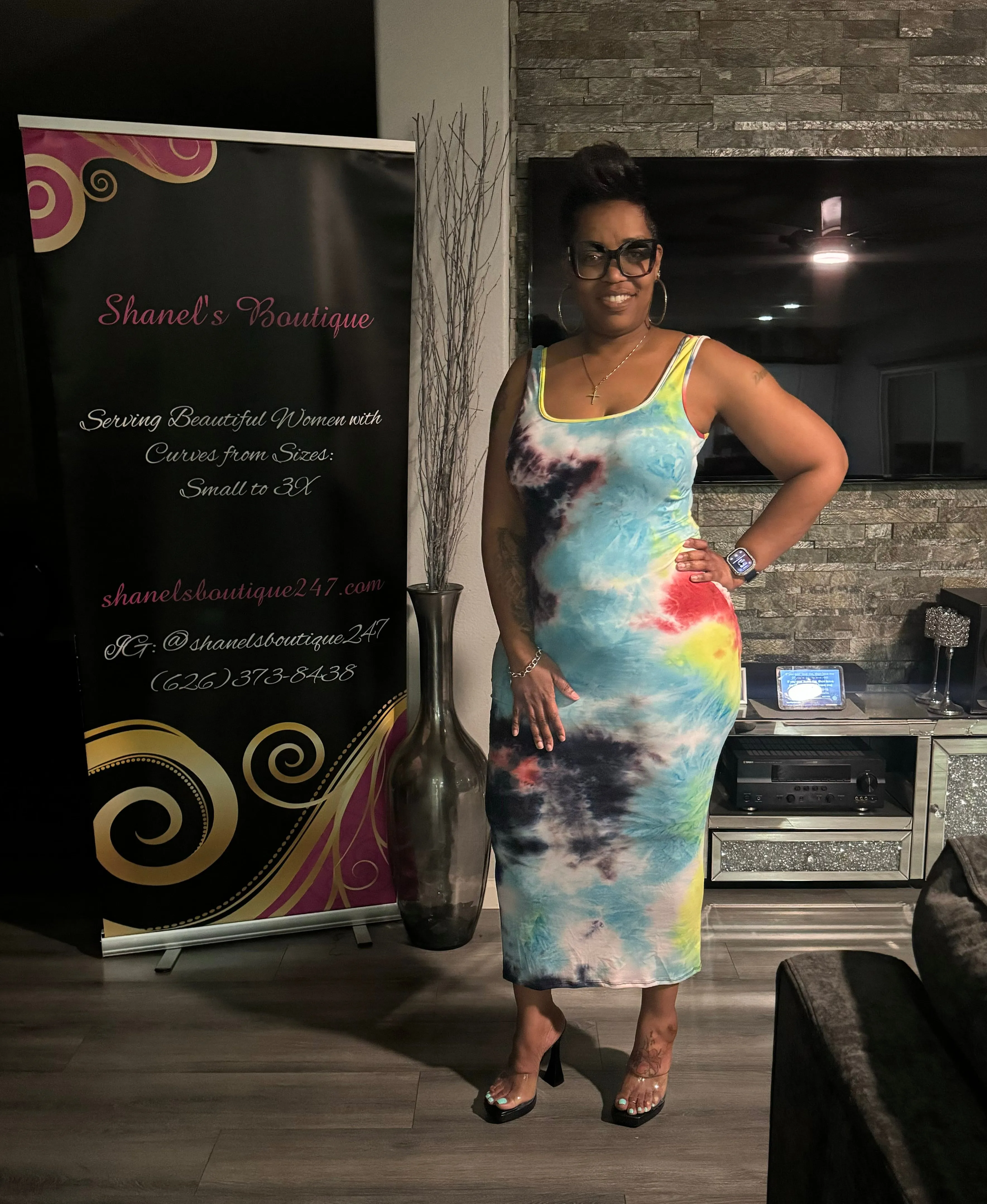 Tie Dye Sleeveless Maxi Dress
