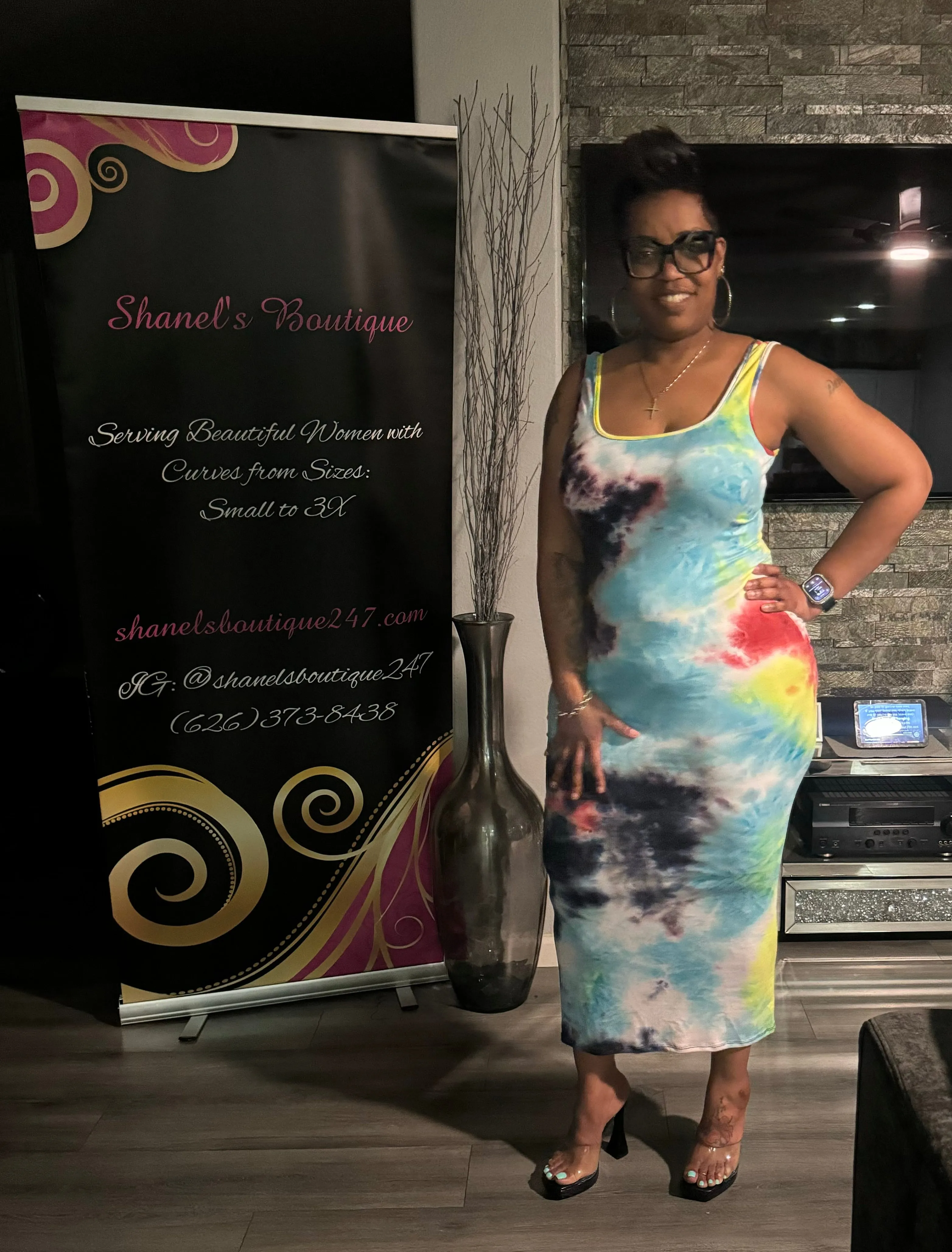 Tie Dye Sleeveless Maxi Dress