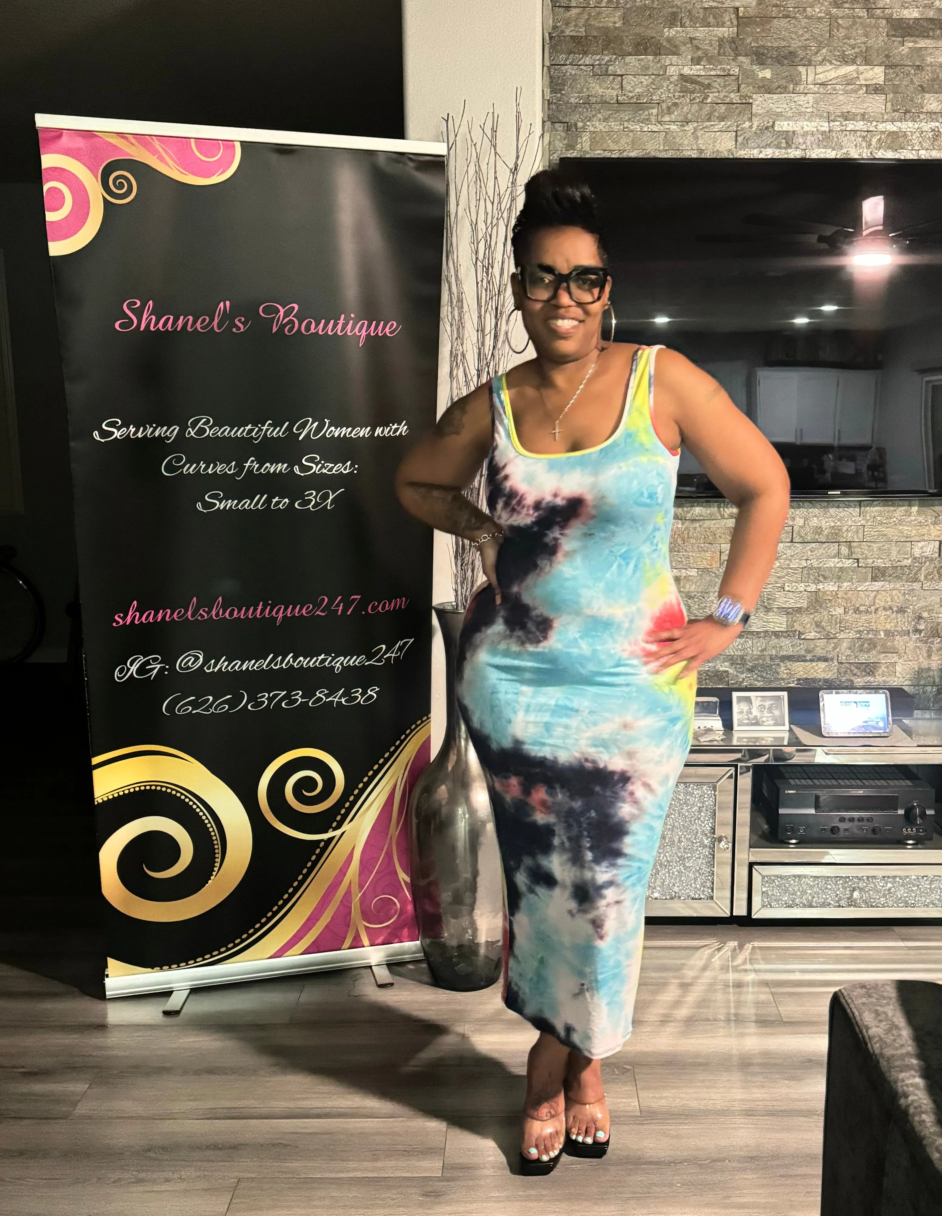 Tie Dye Sleeveless Maxi Dress