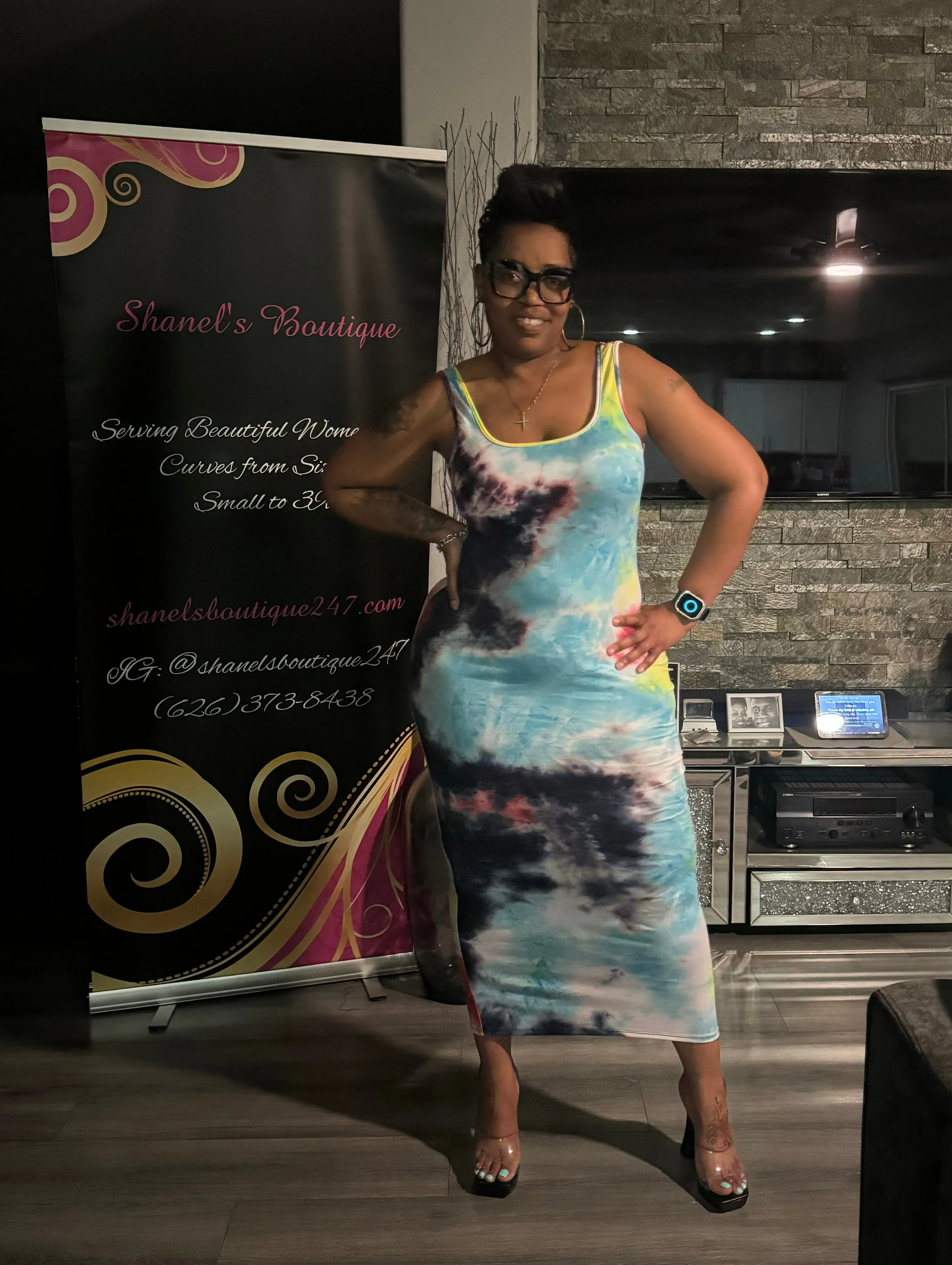 Tie Dye Sleeveless Maxi Dress