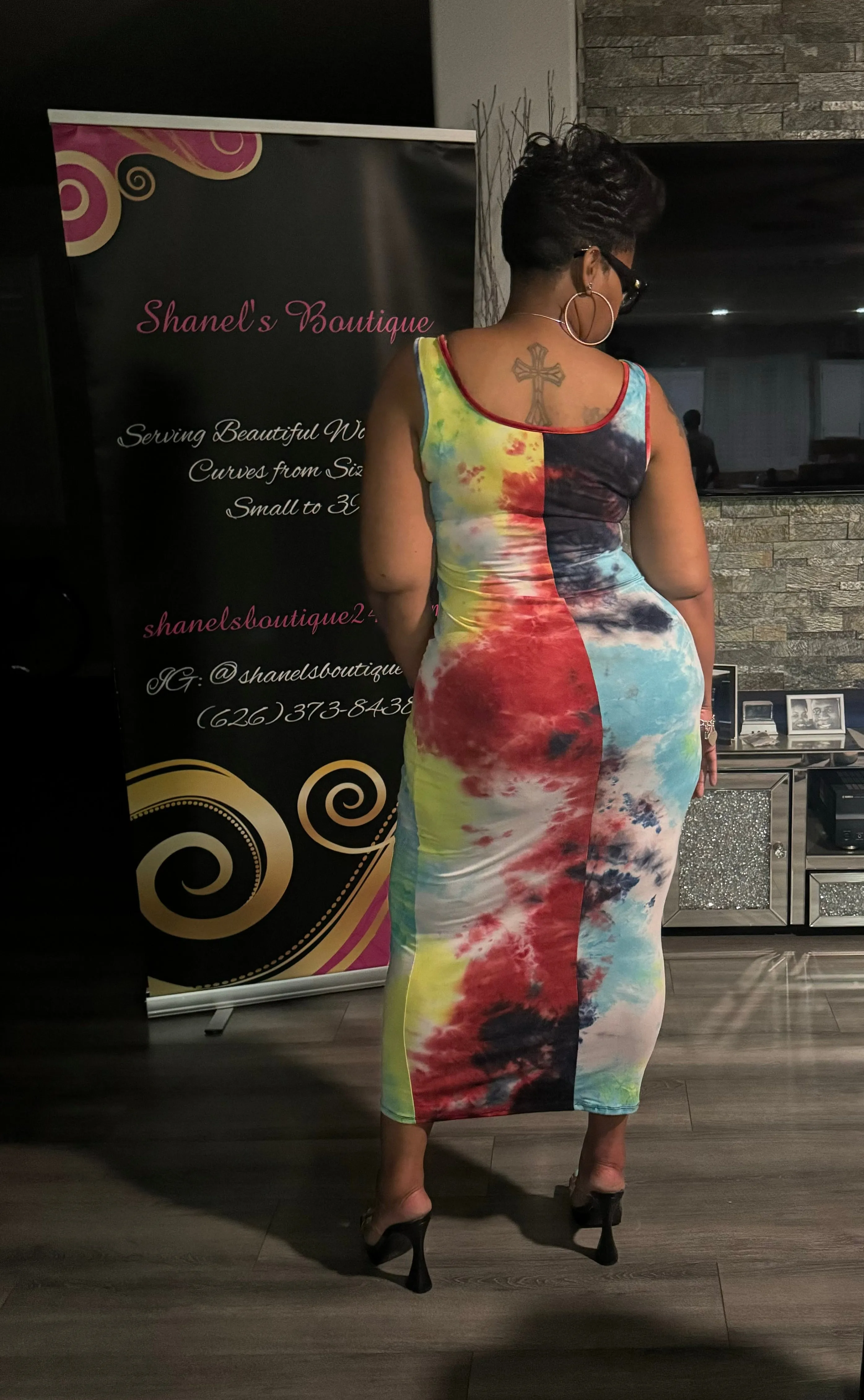 Tie Dye Sleeveless Maxi Dress