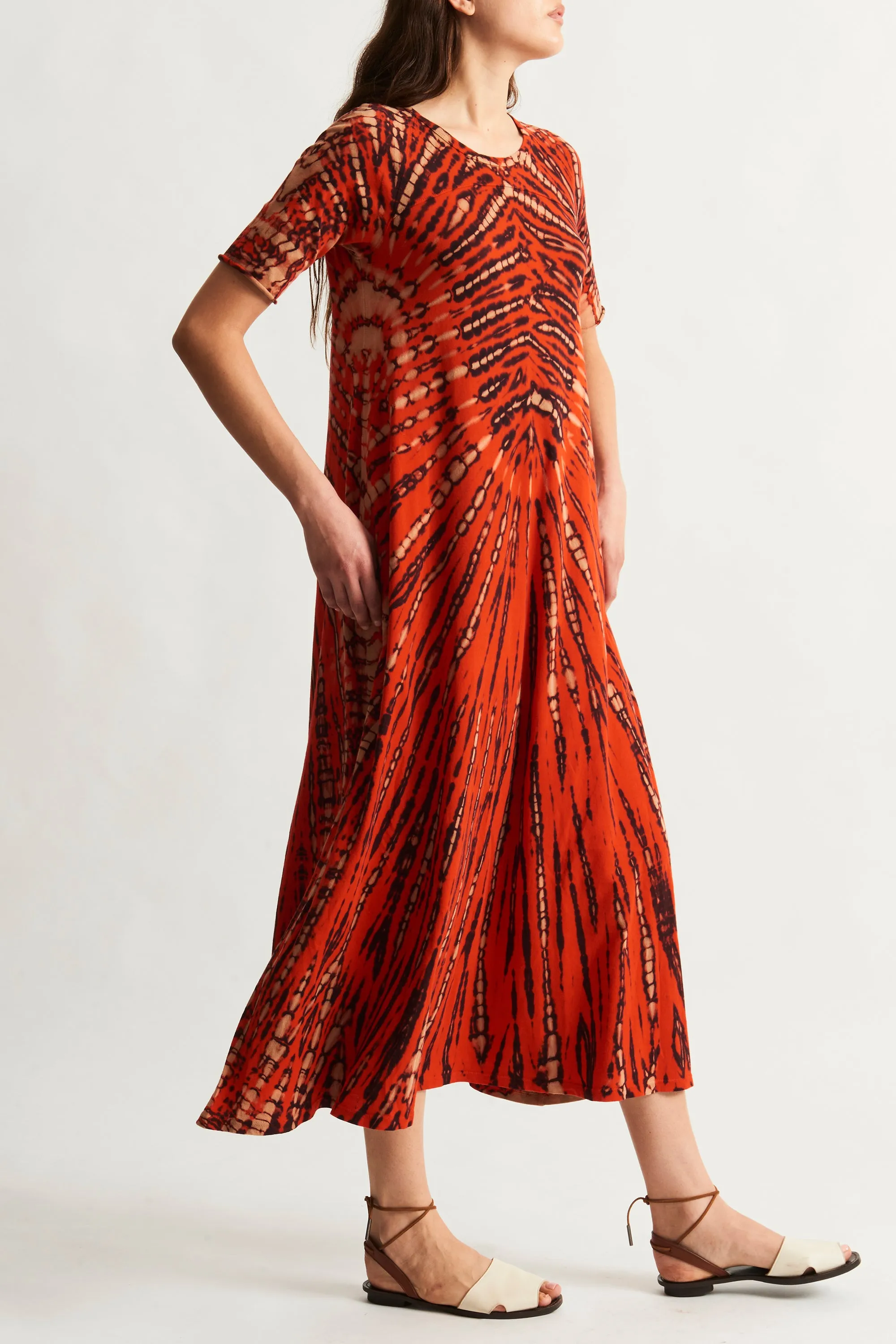 Tomato and Navy Bantu Maxi Dress