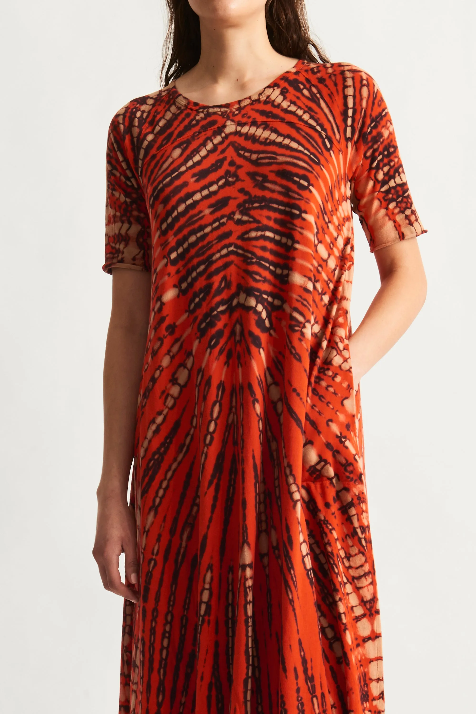 Tomato and Navy Bantu Maxi Dress