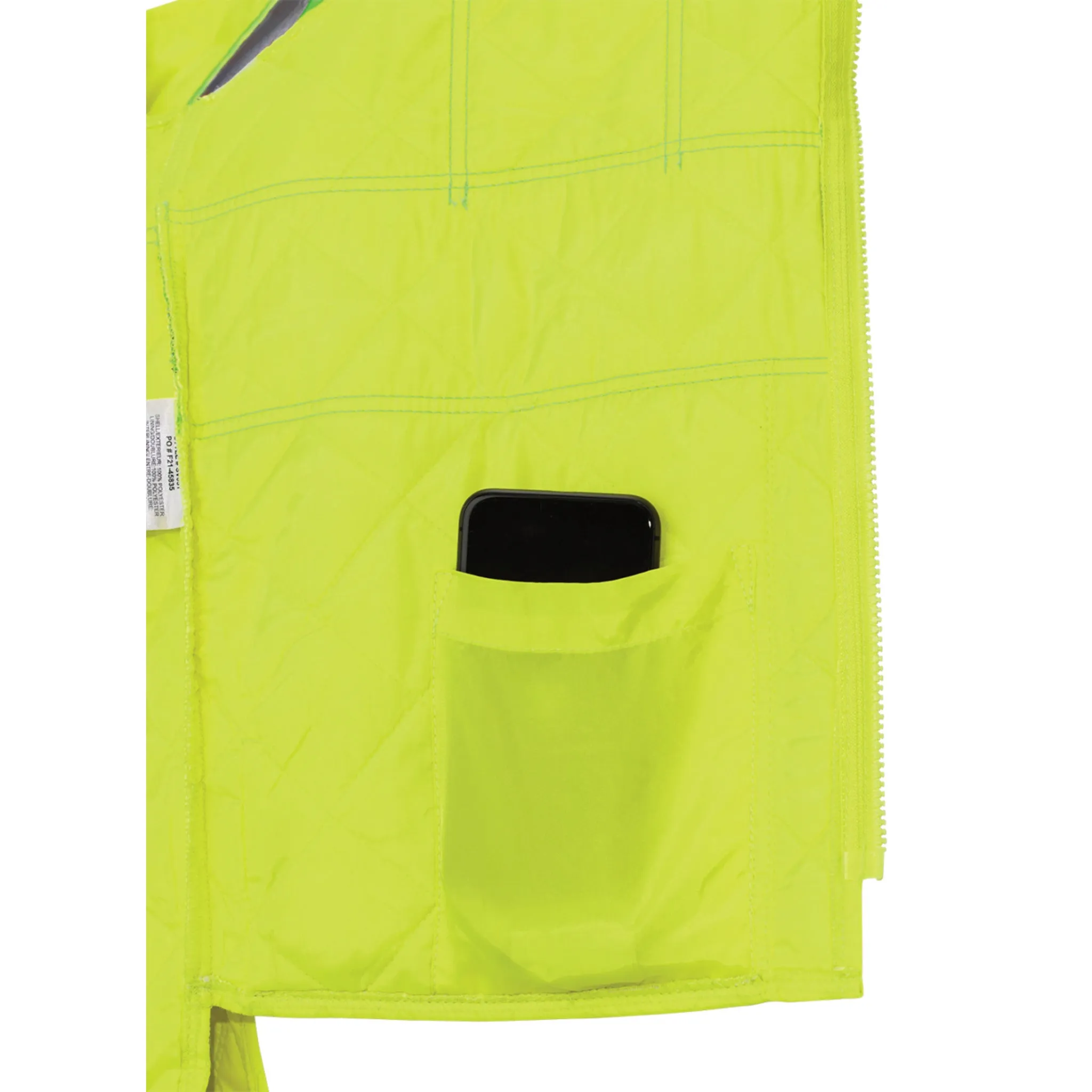 Tough Duck Men's Hi Vis Safety Work Vest SV05 - CSA Quilted Poly, Reflective, Warm, Durable, Easy Access, Pockets, ANSI Compliant | Sizes XS-5XL