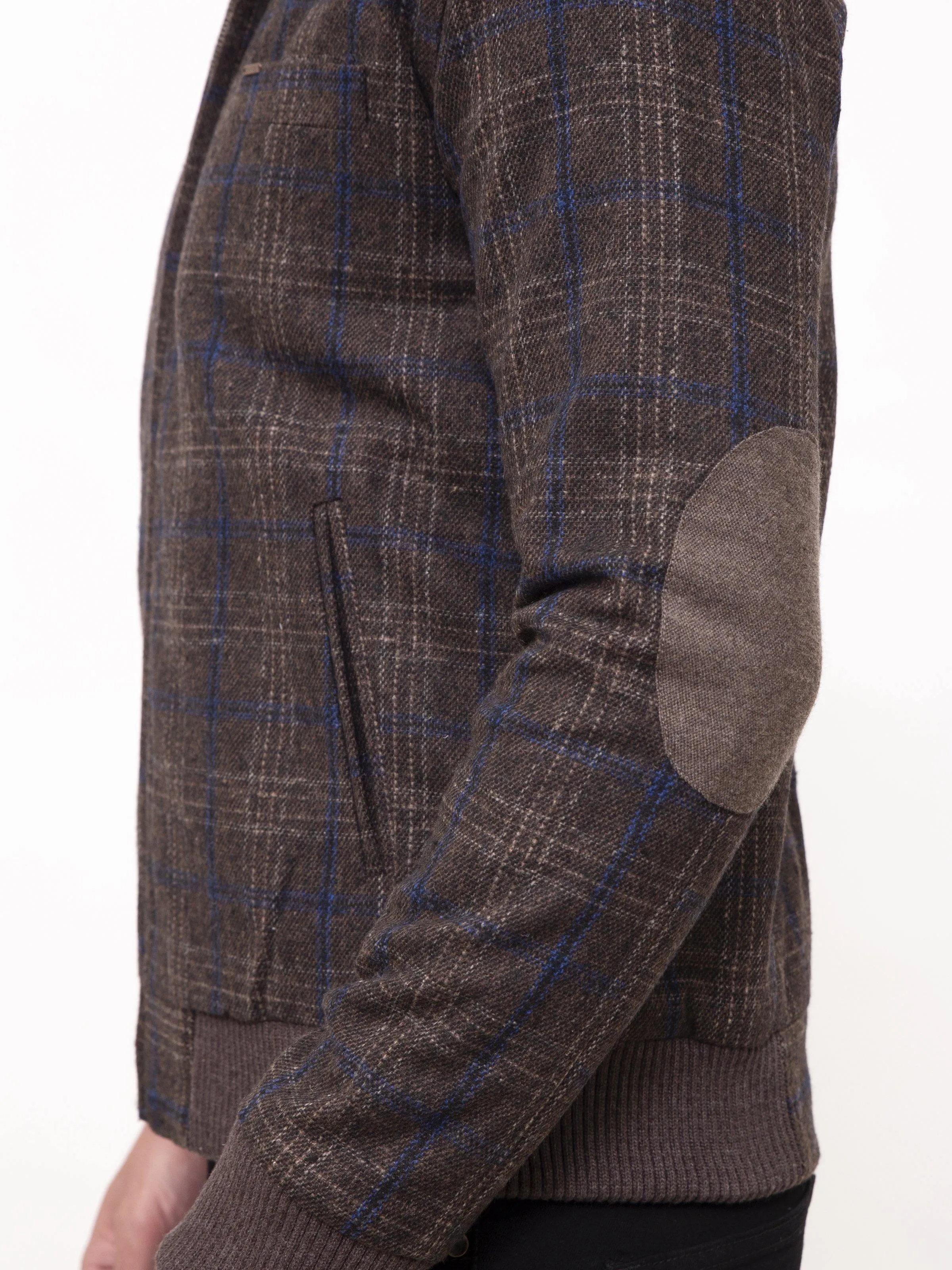 WOOLEN JACKET FULL SLEEVE BROWN BLACK